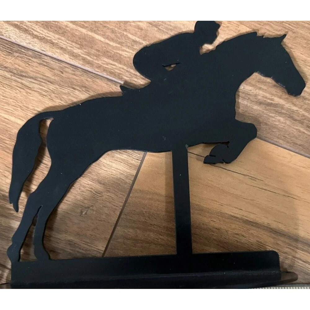 Enthuse Design‎ Horses Rider Book Ends Set KY Derby 1994 USA Made Black Metal